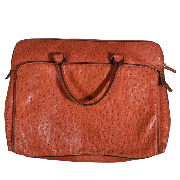 Bueno Orange Laptop Bag Faux Ostrich - Picture 2 of 12